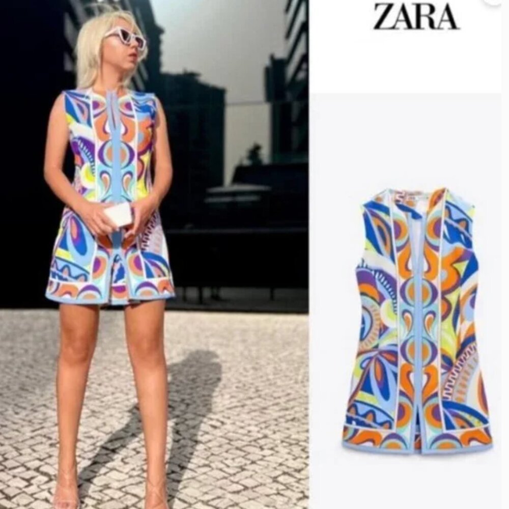 Zara Multicolor Abstract Mini Dress